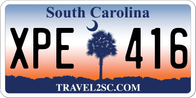 SC license plate XPE416