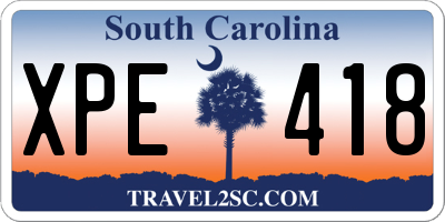 SC license plate XPE418
