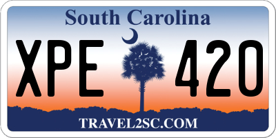 SC license plate XPE420