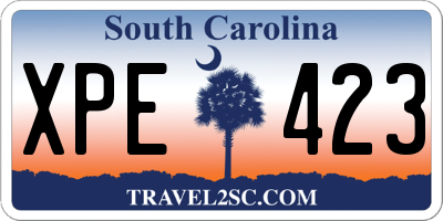 SC license plate XPE423