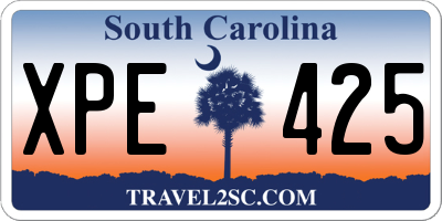 SC license plate XPE425