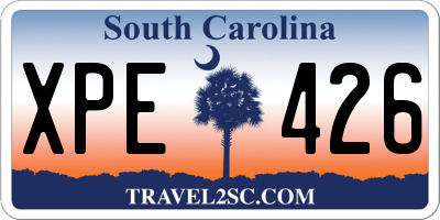 SC license plate XPE426