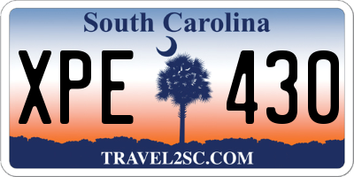 SC license plate XPE430