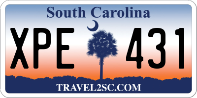 SC license plate XPE431