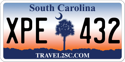 SC license plate XPE432