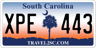 SC license plate XPE443