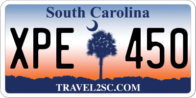 SC license plate XPE450