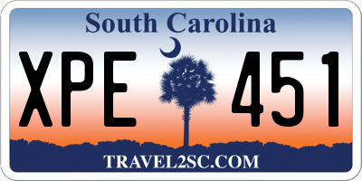 SC license plate XPE451