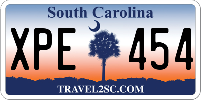 SC license plate XPE454