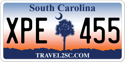 SC license plate XPE455