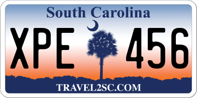 SC license plate XPE456