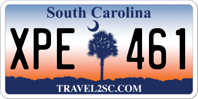 SC license plate XPE461