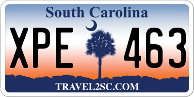 SC license plate XPE463