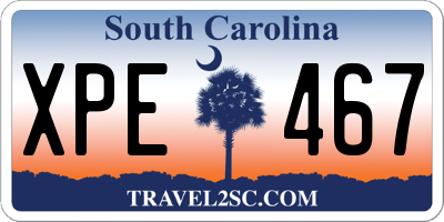 SC license plate XPE467