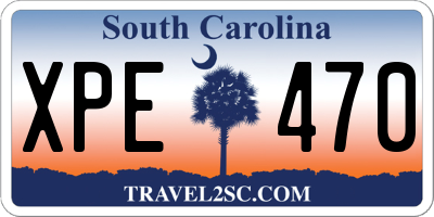 SC license plate XPE470