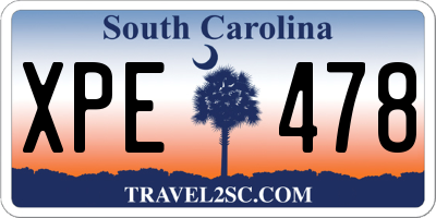 SC license plate XPE478