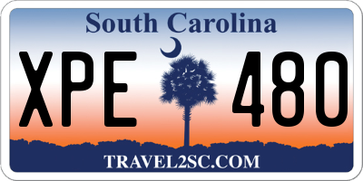 SC license plate XPE480