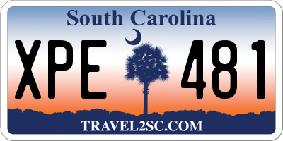 SC license plate XPE481