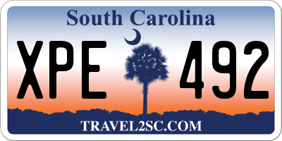 SC license plate XPE492