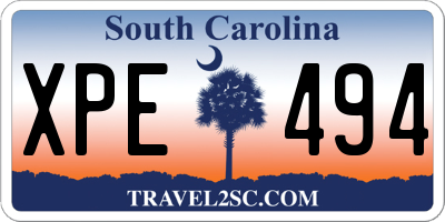 SC license plate XPE494