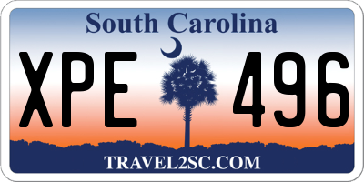 SC license plate XPE496