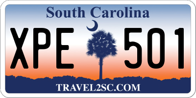 SC license plate XPE501