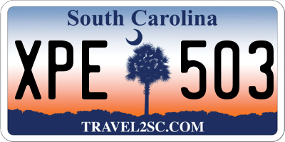 SC license plate XPE503