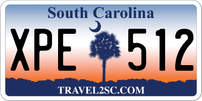 SC license plate XPE512