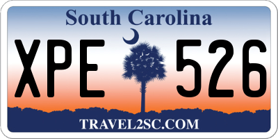 SC license plate XPE526