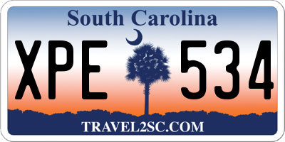 SC license plate XPE534