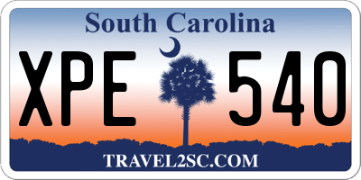 SC license plate XPE540
