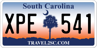 SC license plate XPE541