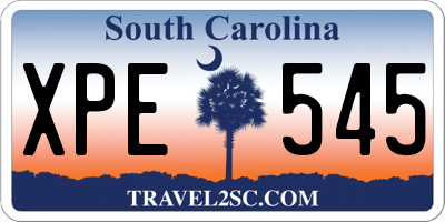 SC license plate XPE545