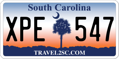 SC license plate XPE547