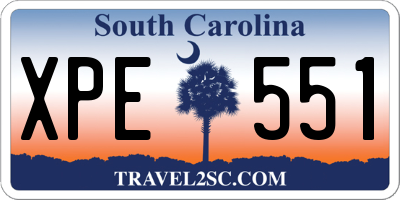 SC license plate XPE551