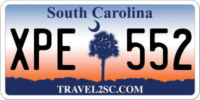 SC license plate XPE552