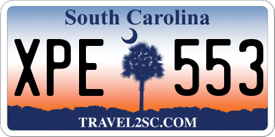 SC license plate XPE553