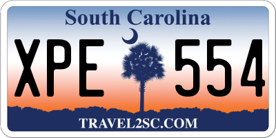 SC license plate XPE554