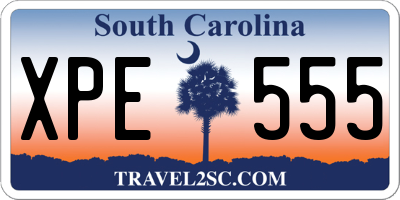 SC license plate XPE555