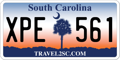 SC license plate XPE561