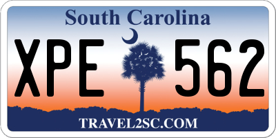 SC license plate XPE562