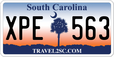 SC license plate XPE563