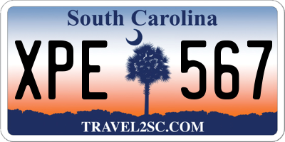 SC license plate XPE567