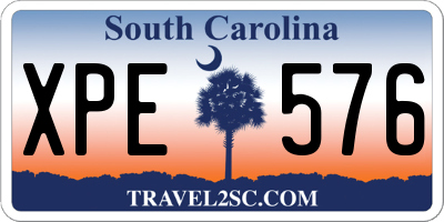 SC license plate XPE576
