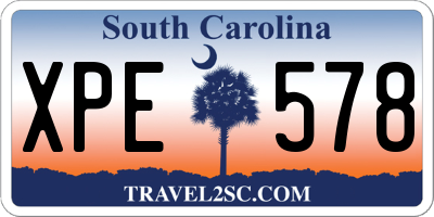SC license plate XPE578