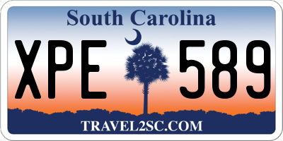SC license plate XPE589
