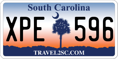 SC license plate XPE596