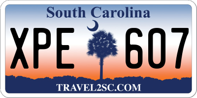 SC license plate XPE607