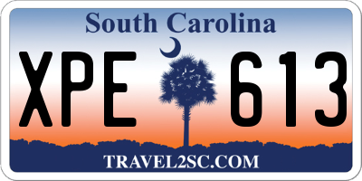 SC license plate XPE613