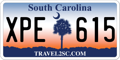 SC license plate XPE615